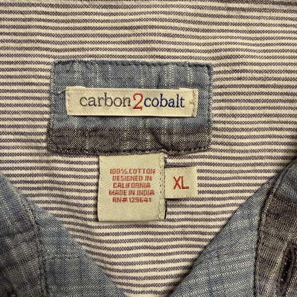 Carbon2Cobalt Men’s Shirt XL Textured Blue/gray Plaid Button Up Soft Weathered - Picture 7 of 7